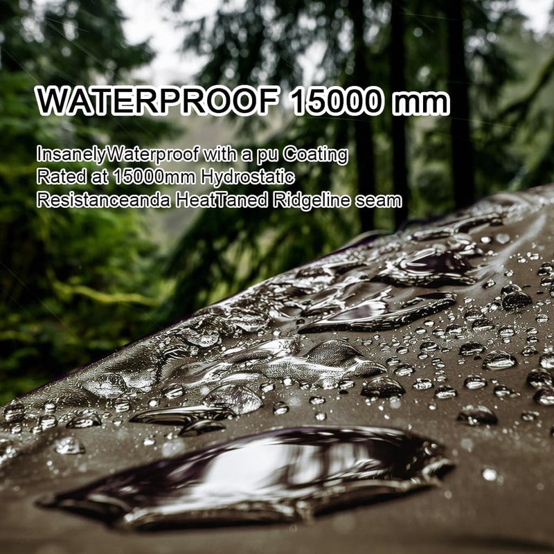 GoldCamp Waterproof Camping Tarp，70D Nylon 10X13.2ft Hammock Rain Fly ，UV 50+ and PU15000mm Tent Tarp Shelter Canopy，Heavy Duty Multifunctional Sun Shade Essentials for Hiking (120''X120'') - Image 3